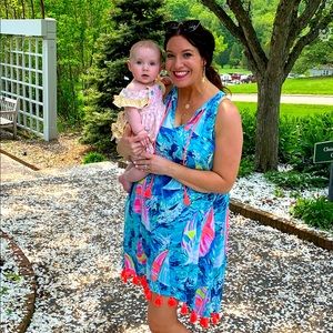 Small Lilly Pulitzer tank high low pom dress